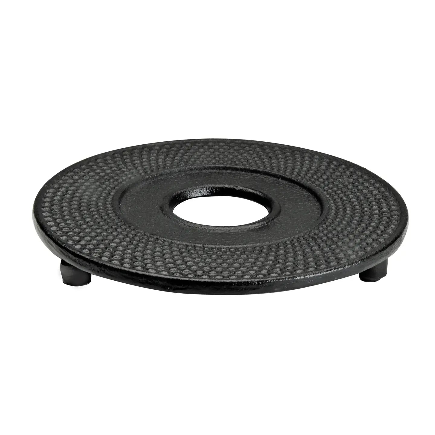 Plateau à théière plat en fonte 13 cm | Noir