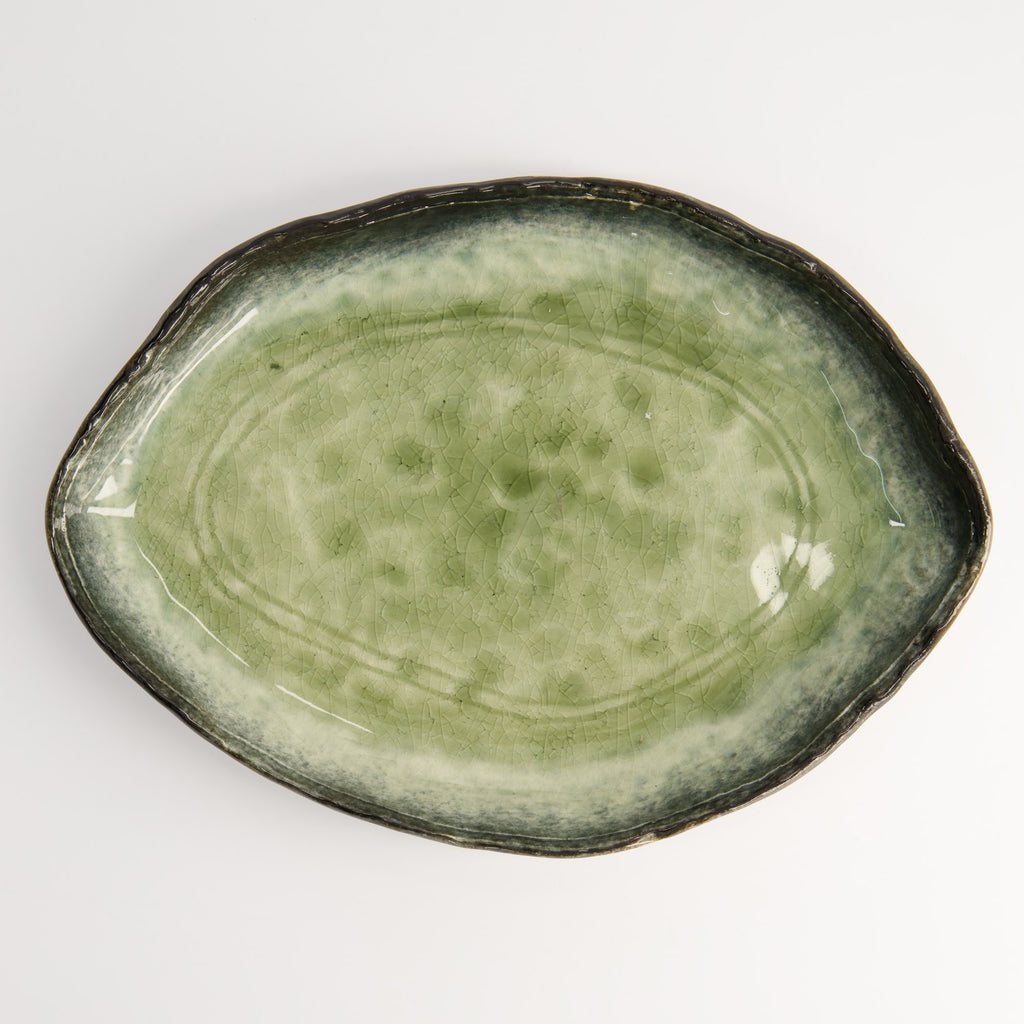 Assiette oblongue 25,8 cm | Yamasaku green