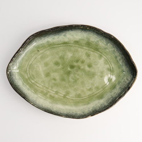 Assiette oblongue 25,8 cm | Yamasaku green