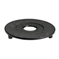 Plateau à théière plat en fonte 13 cm | Noir