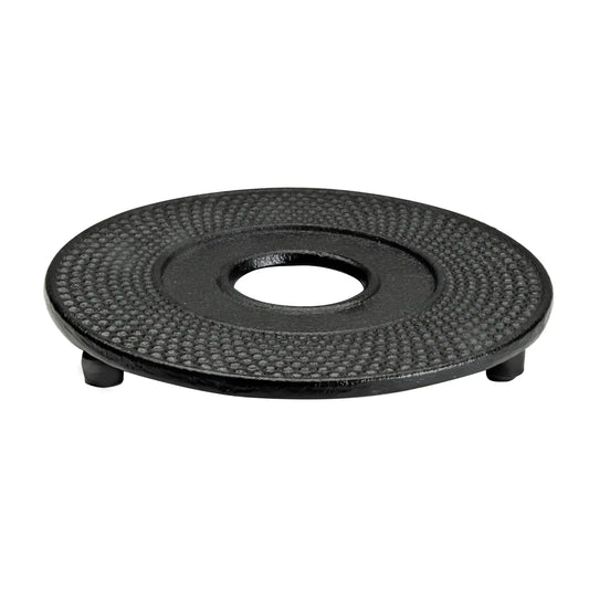 Plateau à théière plat en fonte 13 cm | Noir