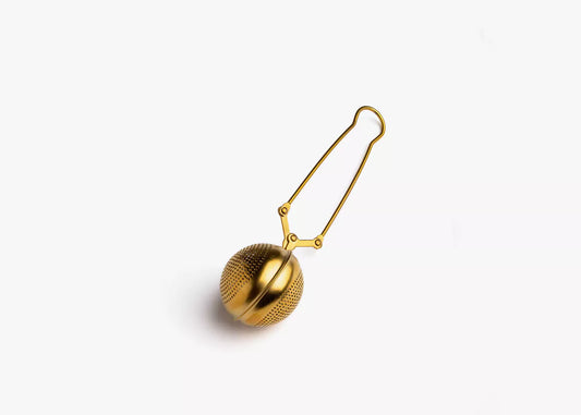Cuillère infuseur boule pince inox perforé - doré - Maison Sakura