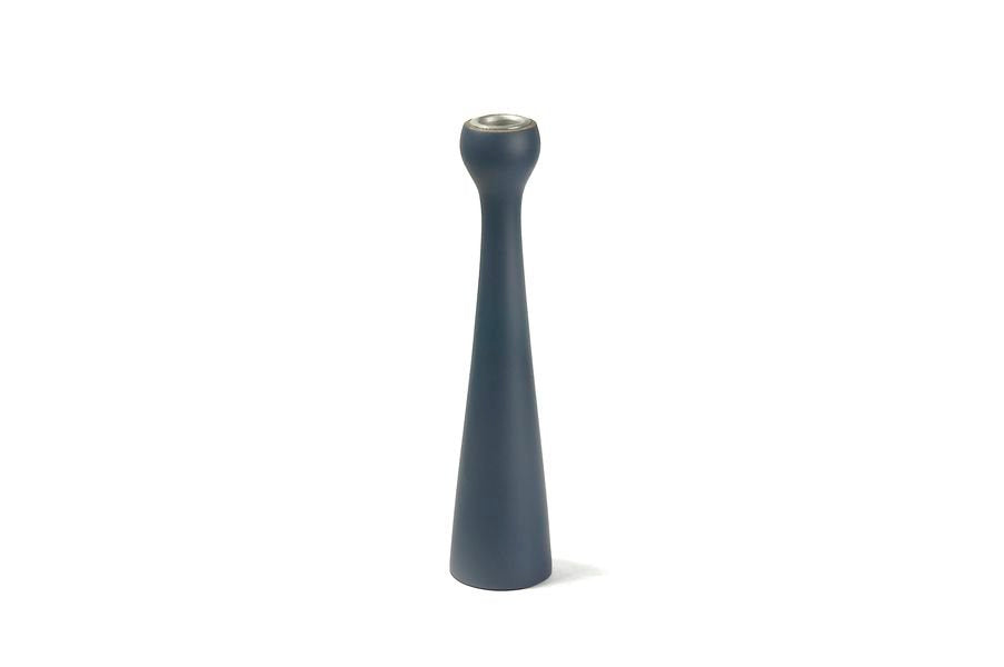Chandelier long en bois d’acacia gris anthracite