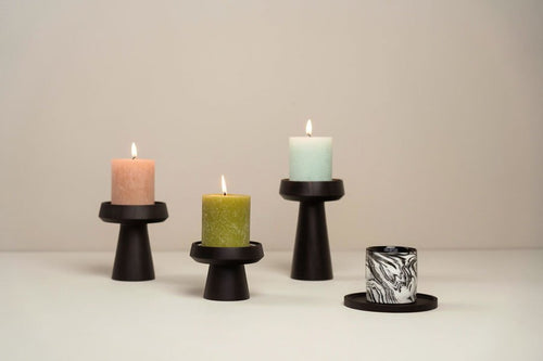 Bougeoir en bois d’acacia noir