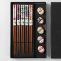 Ensemble de 5 paires de baguettes et repose-baguettes